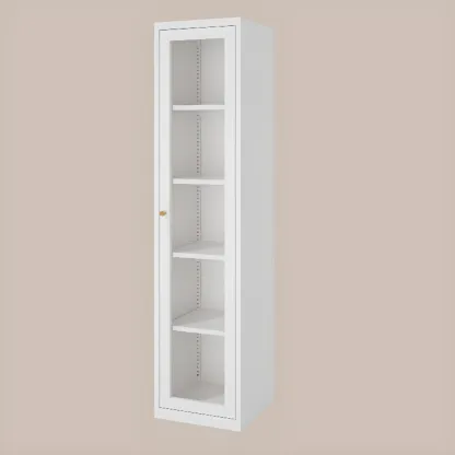 Minimalist Adjustable Wooden Glass Door Curio Cabinet Image - 18