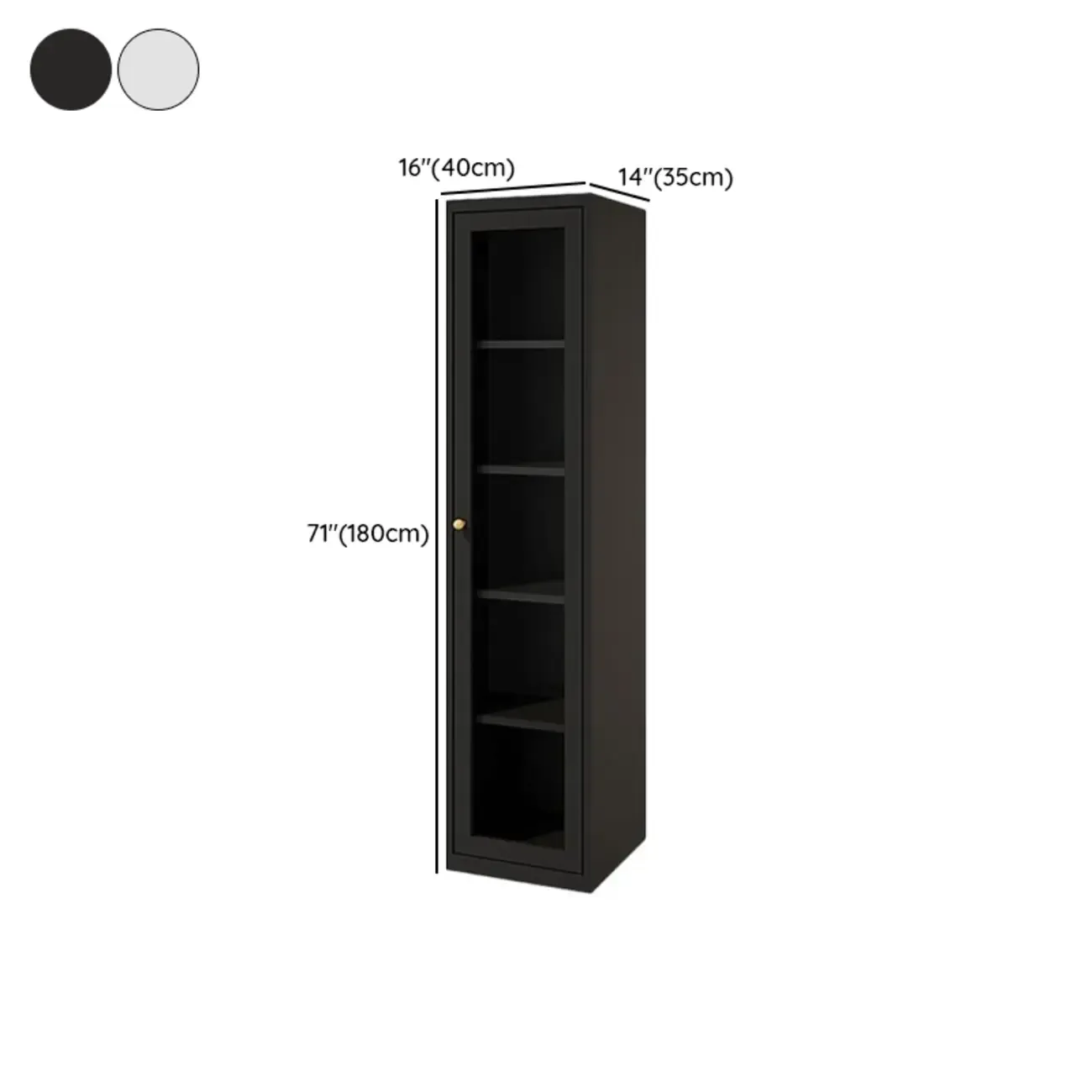 Minimalist Adjustable Wooden Glass Door Curio Cabinet #size