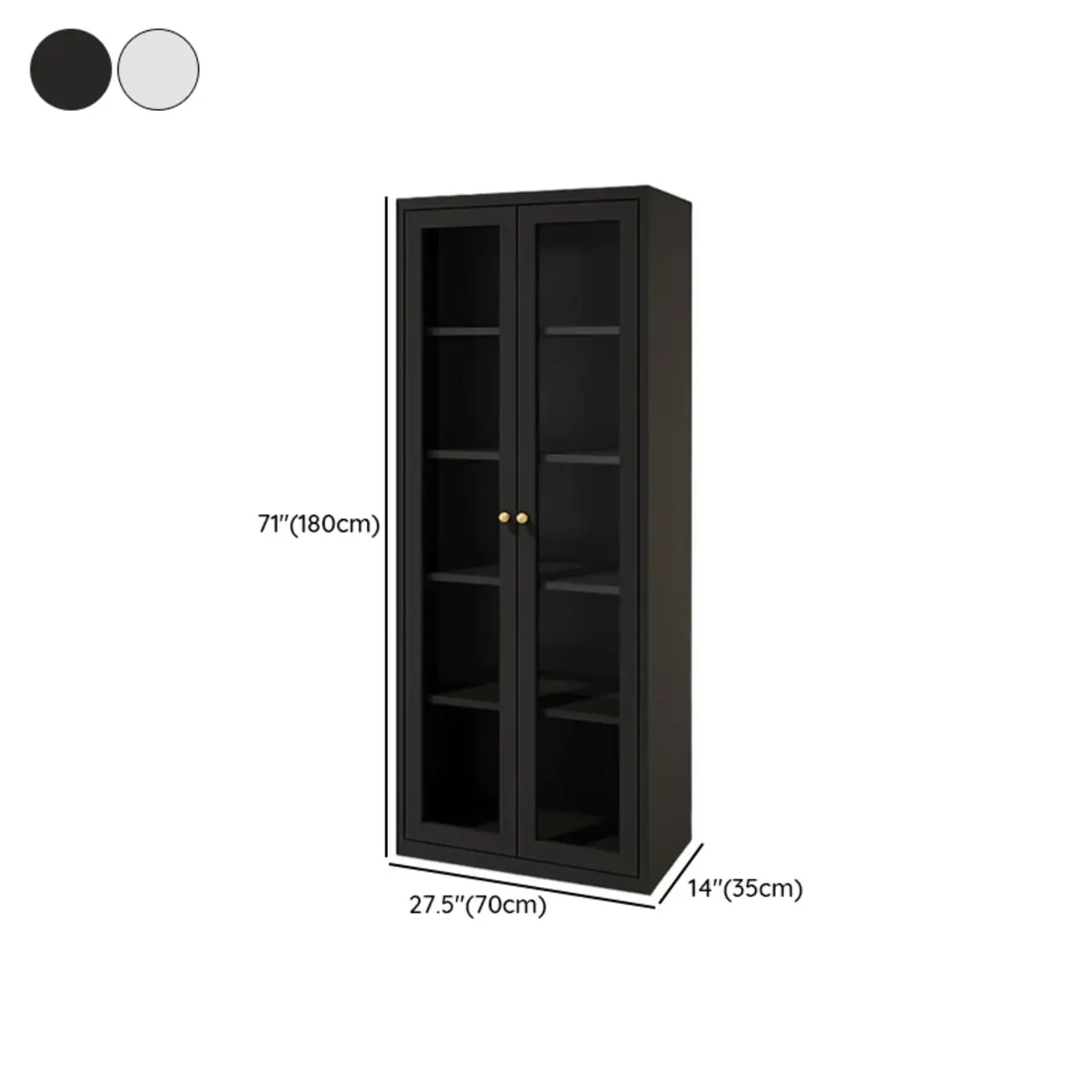 Minimalist Adjustable Wooden Glass Door Curio Cabinet Image - 20