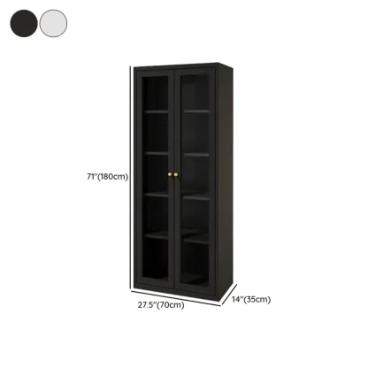 Minimalist Adjustable Wooden Glass Door Curio Cabinet Image - 20