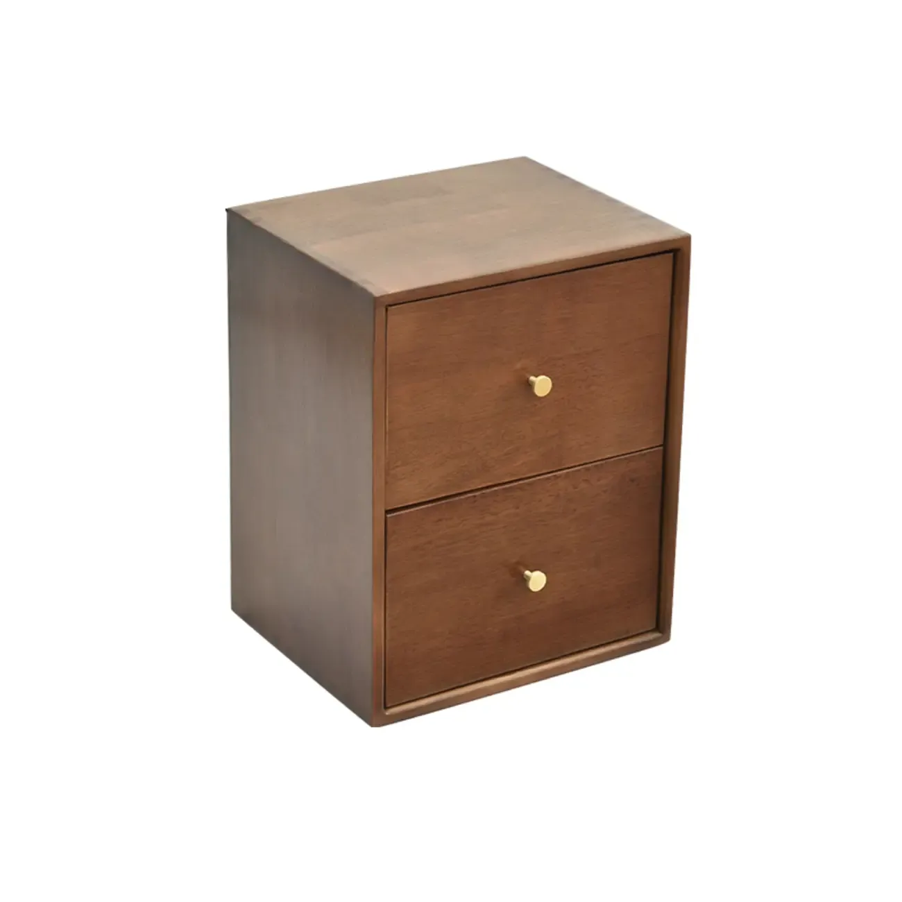 Narrow Modern Wood Brown Vertical Bookcase with Drawers Image - 4