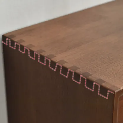 Narrow Modern Wood Brown Vertical Bookcase with Drawers Image - 8