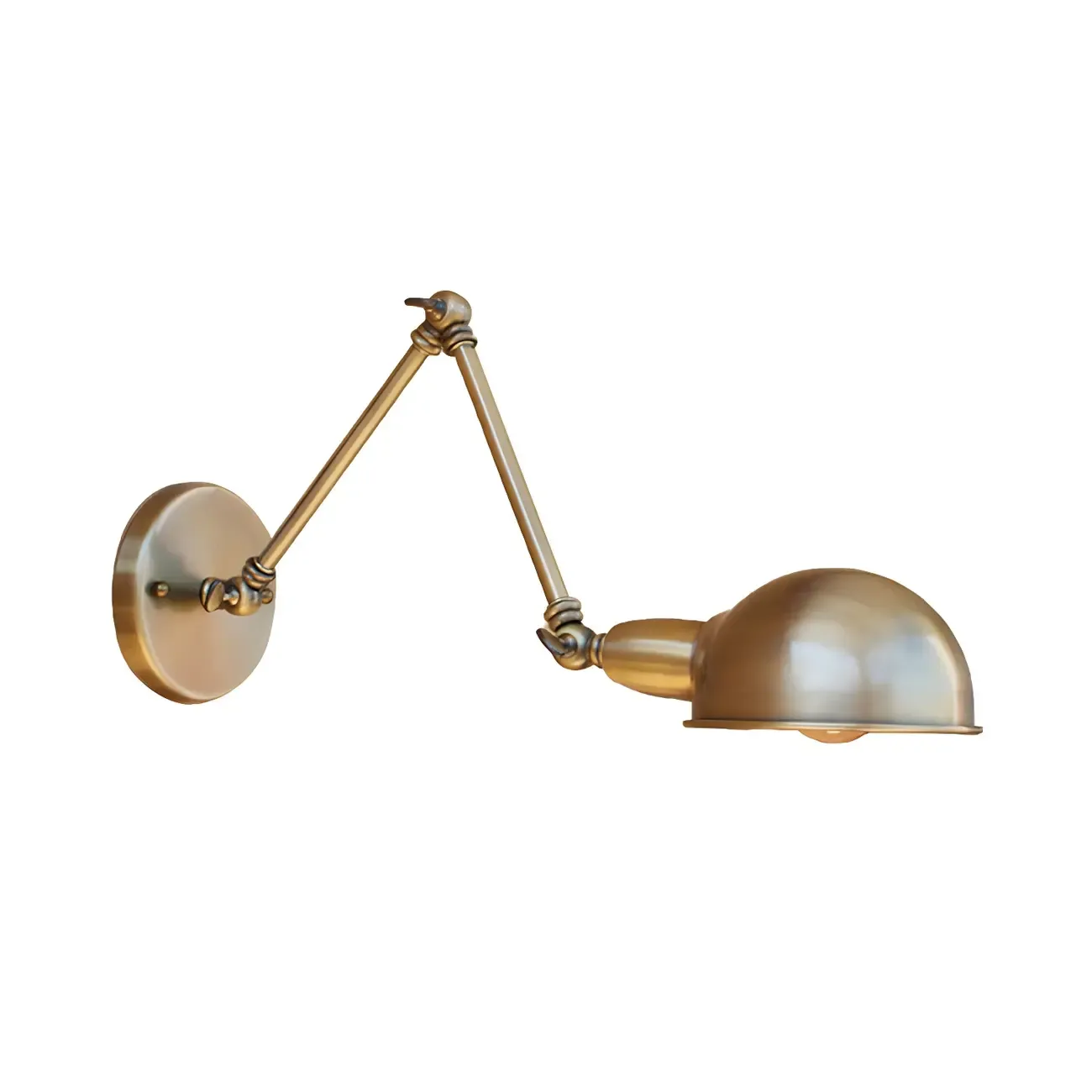 Retro Dome Metal Swing Arm Wall Light Image - 9