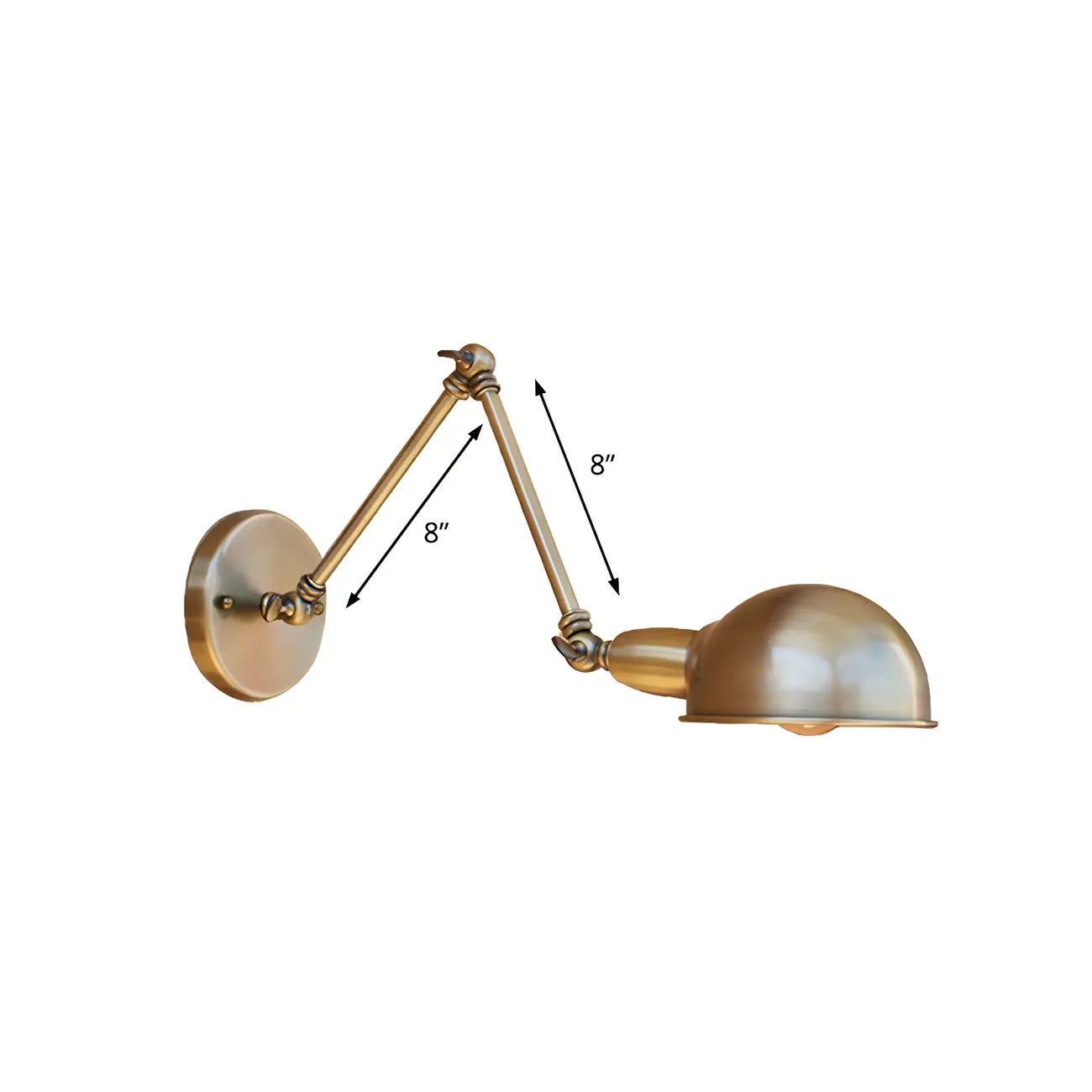 Retro Dome Metal Swing Arm Wall Light Image - 13 | homeyfad