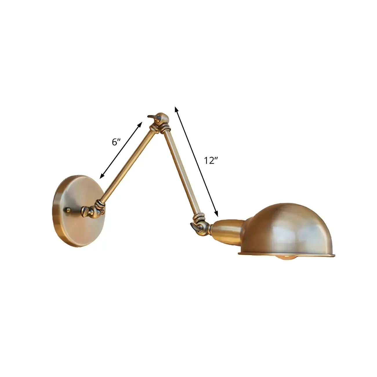 Retro Dome Metal Swing Arm Wall Light Image - 14