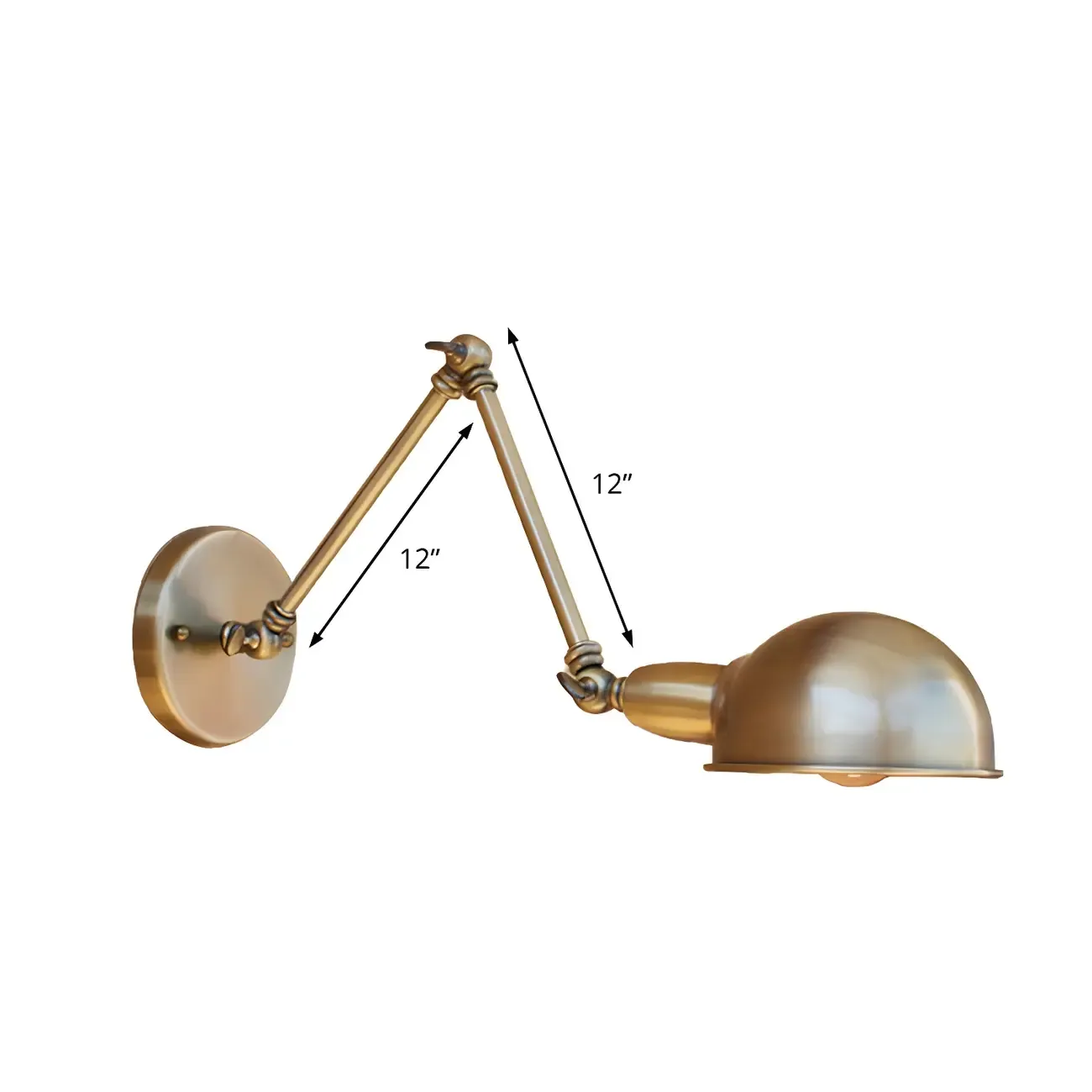 Retro Dome Metal Swing Arm Wall Light Image - 15