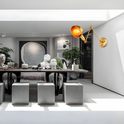 Retro Dome Metal Swing Arm Wall Light