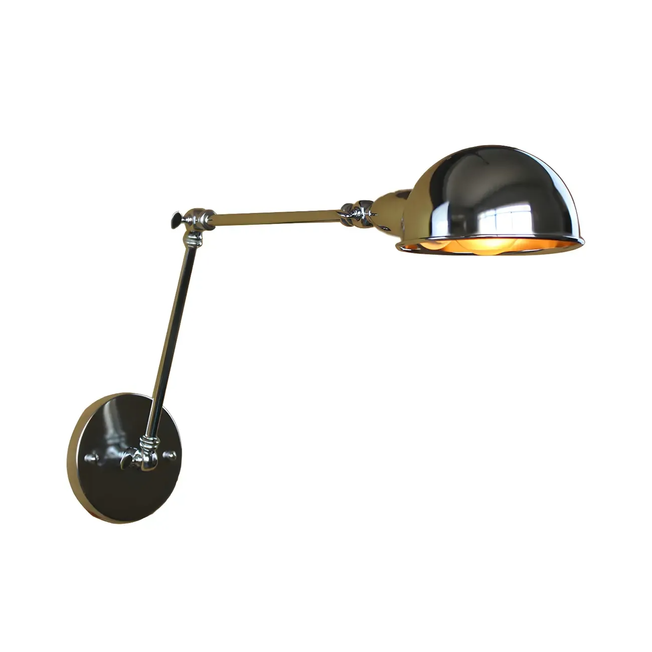 Retro Dome Metal Swing Arm Wall Light Image - 10