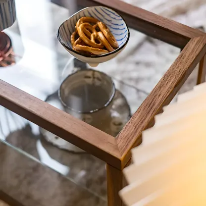 Small Wooden Glass Display Curio Cabinet Tableytop Image - 9