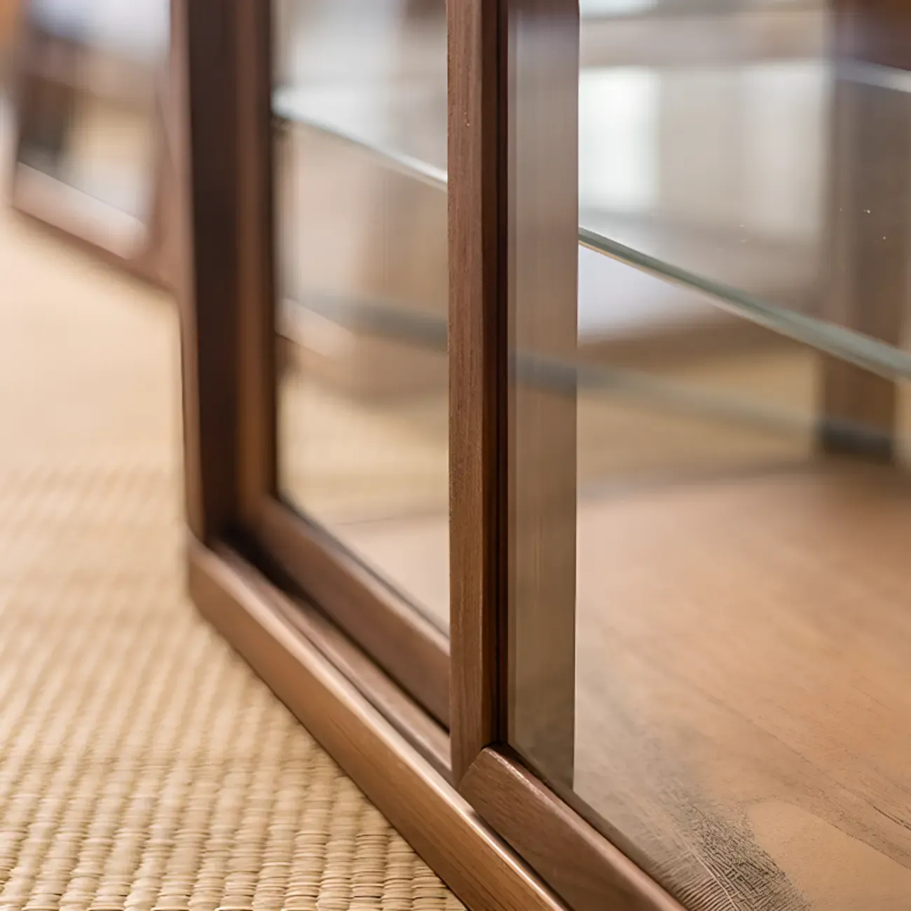 Small Wooden Glass Display Curio Cabinet Tableytop Image - 11