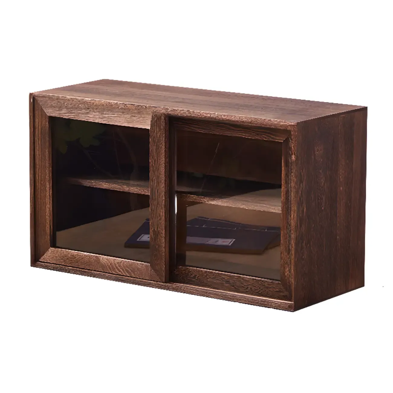 Traditional Wood Glass Door Kitchen Storage Cabinet Image - 5