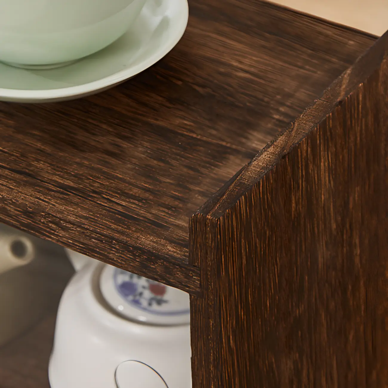 Traditional Wood Glass Door Kitchen Storage Cabinet Image - 10 | homeyfad