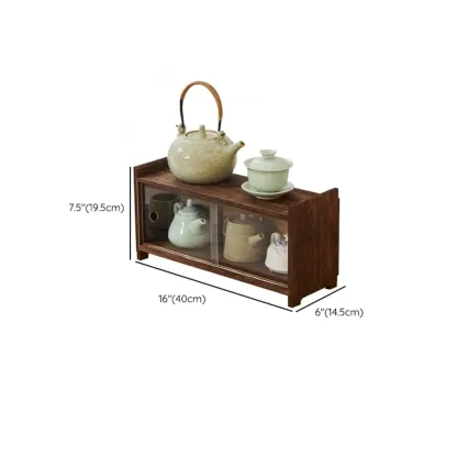 Traditional Wood Glass Door Kitchen Storage Cabinet Image - 13