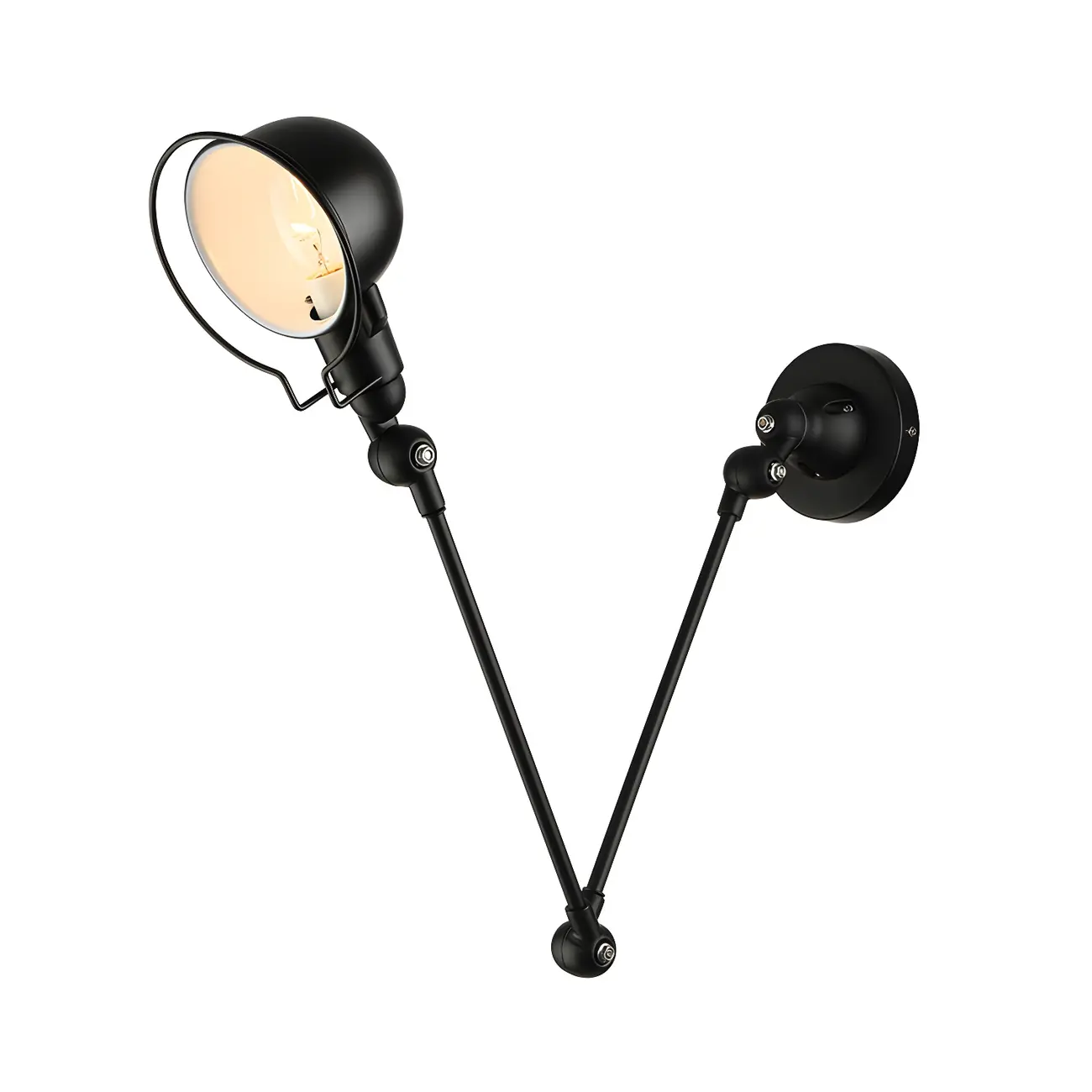 Industrial Metal Swing Arm Bowl Shade Wall Light Image - 8 | homeyfad