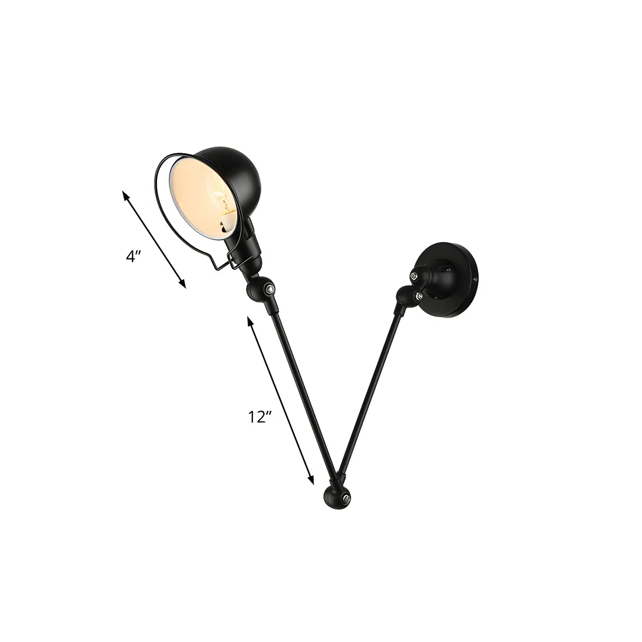 Industrial Metal Swing Arm Bowl Shade Wall Light Image - 11 | homeyfad