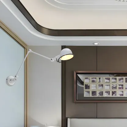 Industrial Metal Swing Arm Bowl Shade Wall Light Image - 3