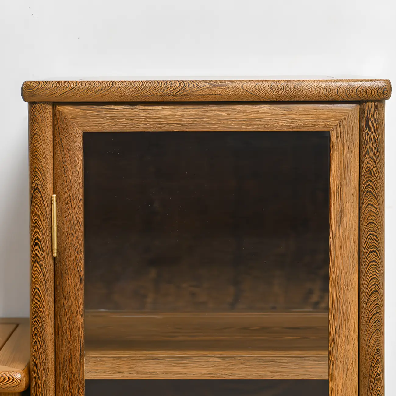 Vintage Wooden Display Cabinet with Glass Doors Image - 1 | homeyfad