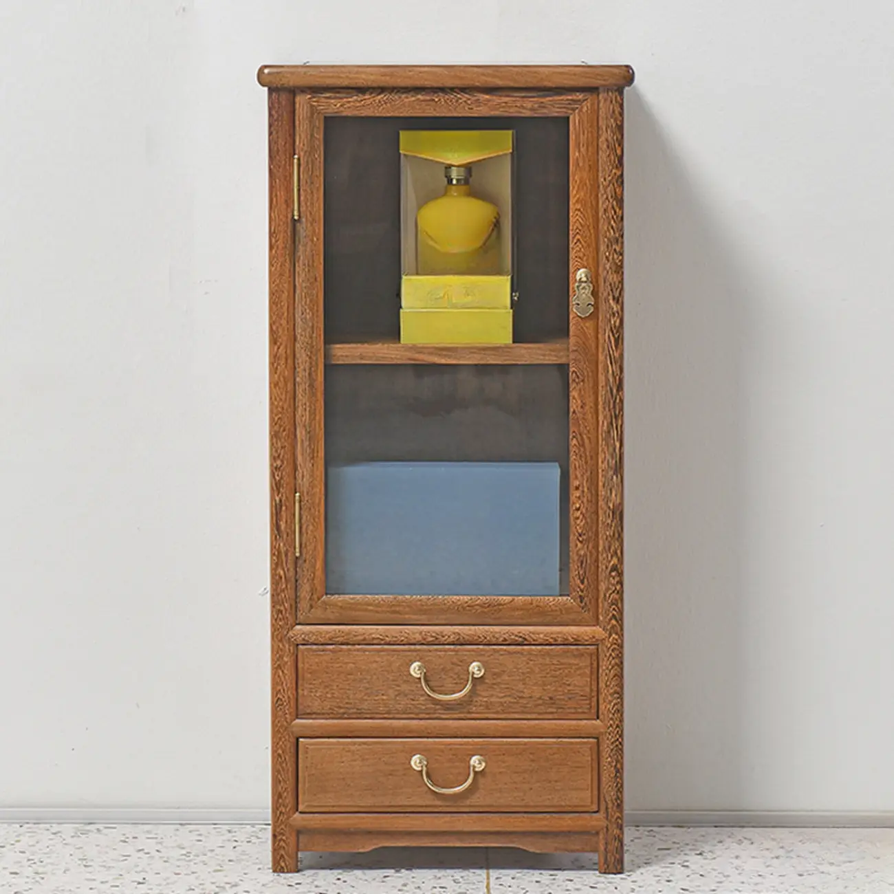 Vintage Wooden Display Cabinet with Glass Doors Image - 2 | homeyfad