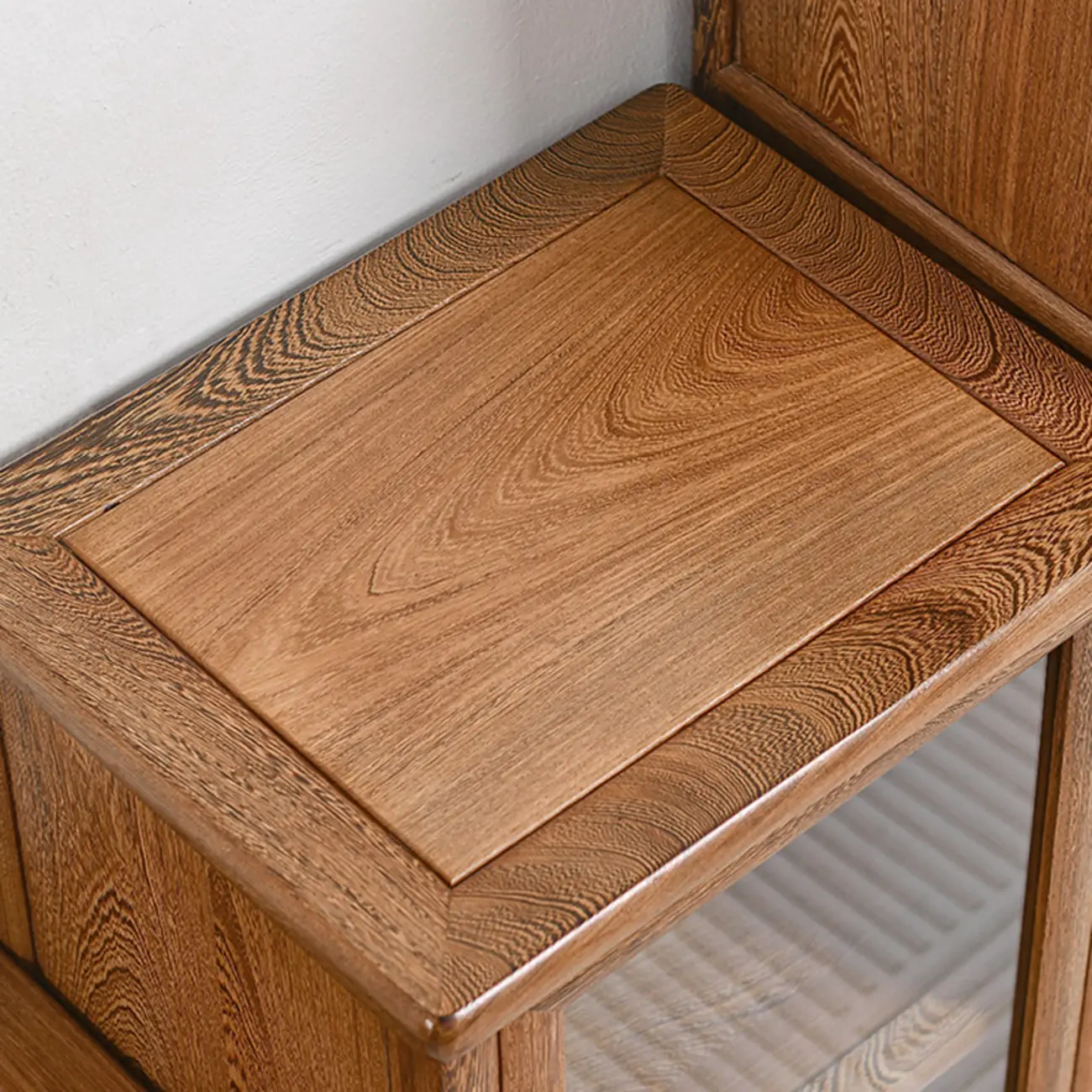 Vintage Wooden Display Cabinet with Glass Doors Image - 4 | homeyfad