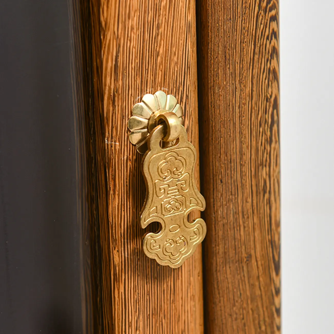 Vintage Wooden Display Cabinet with Glass Doors Image - 6 | homeyfad