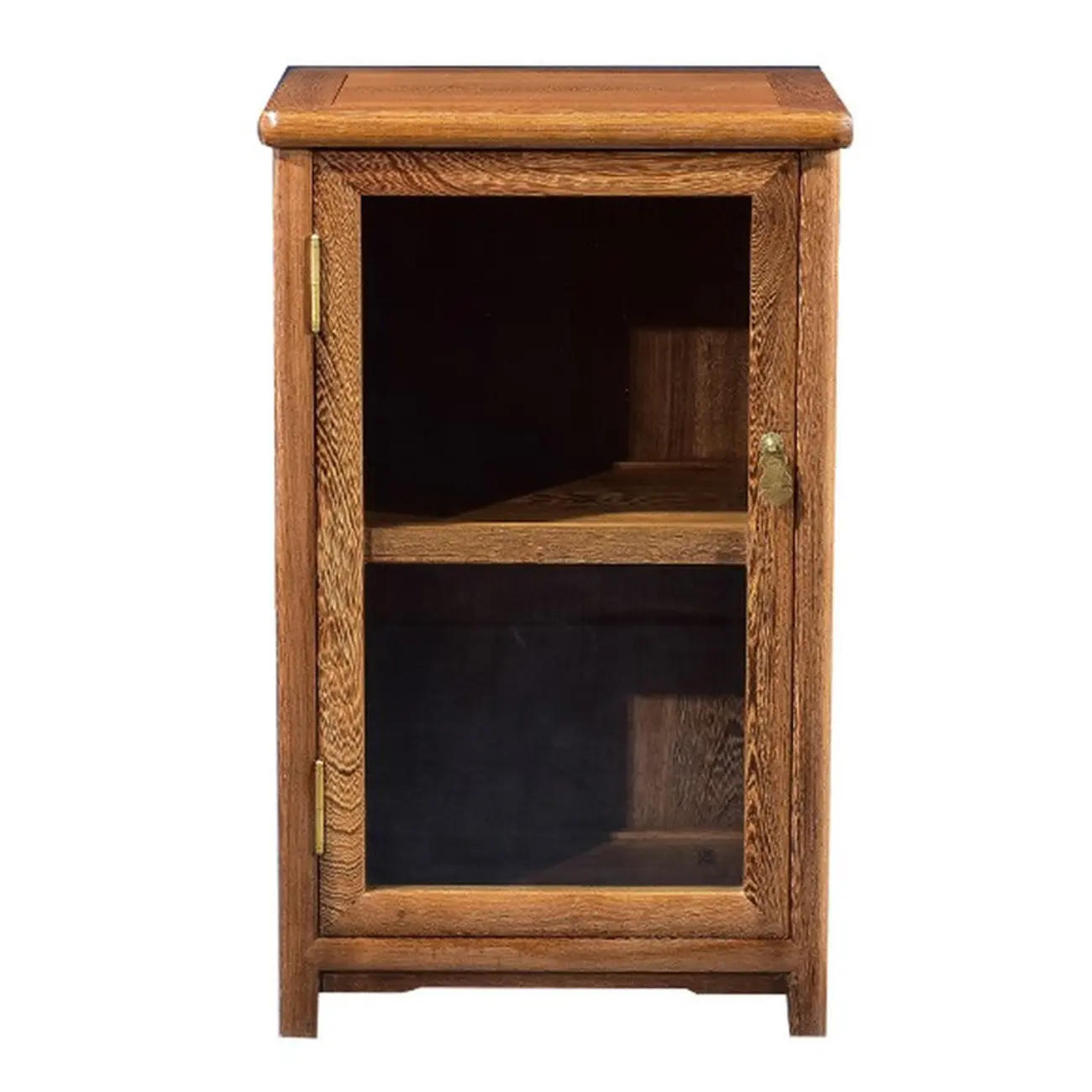 Vintage Wooden Display Cabinet with Glass Doors Image - 7 | homeyfad
