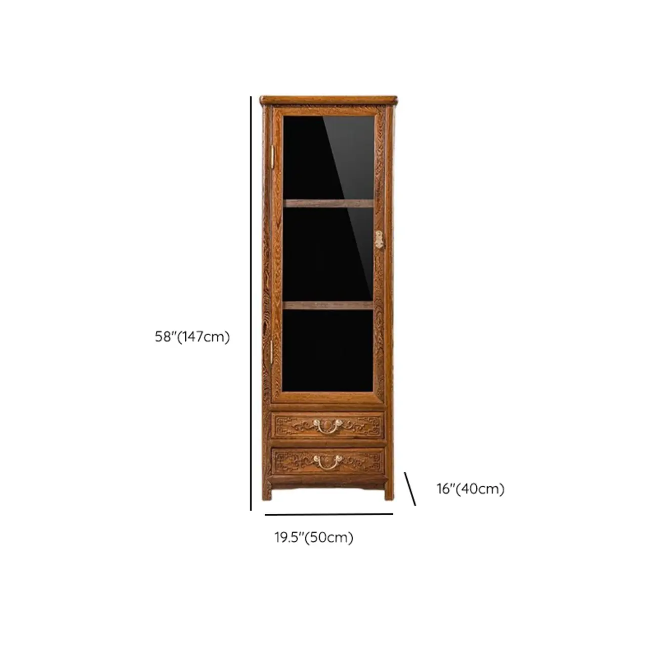 Vintage Wooden Display Cabinet with Glass Doors Image - 14 | homeyfad