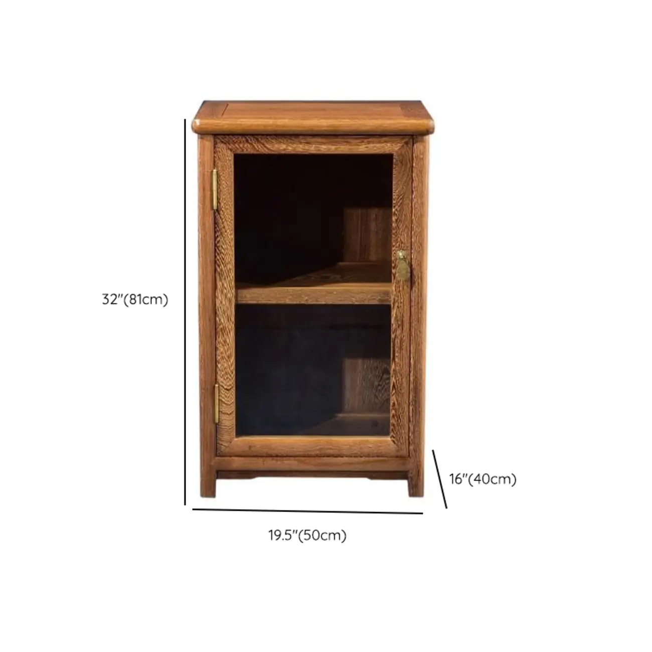 Vintage Wooden Display Cabinet with Glass Doors Image - 16 | homeyfad