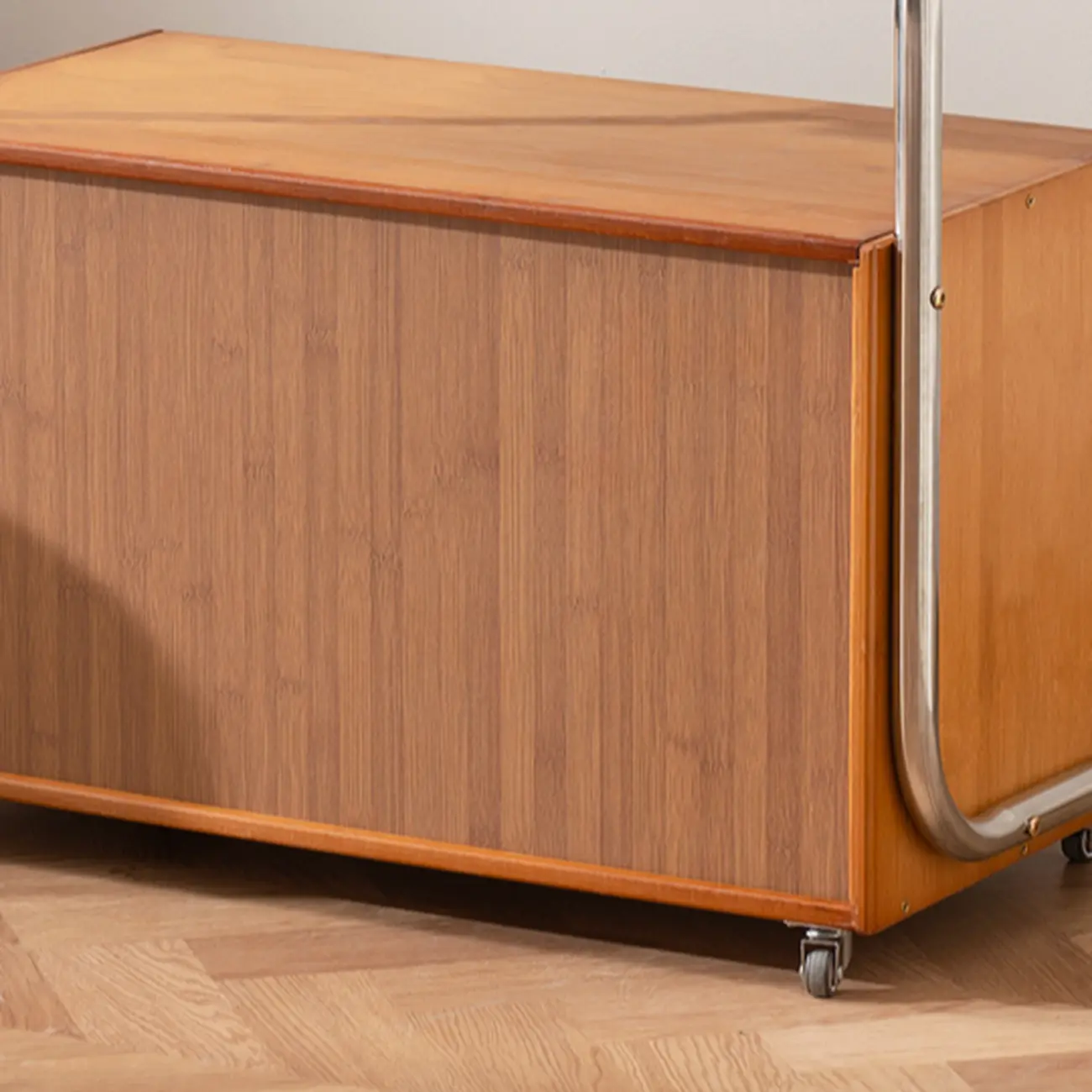 Flexible Wooden Metal Mobile Side Table with Storage Image - 8 | homeyfad