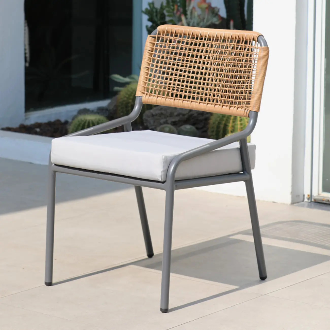 Outdoor Patio Dining Set Grey Sintered Stone Bistro Table Image - 9 | homeyfad