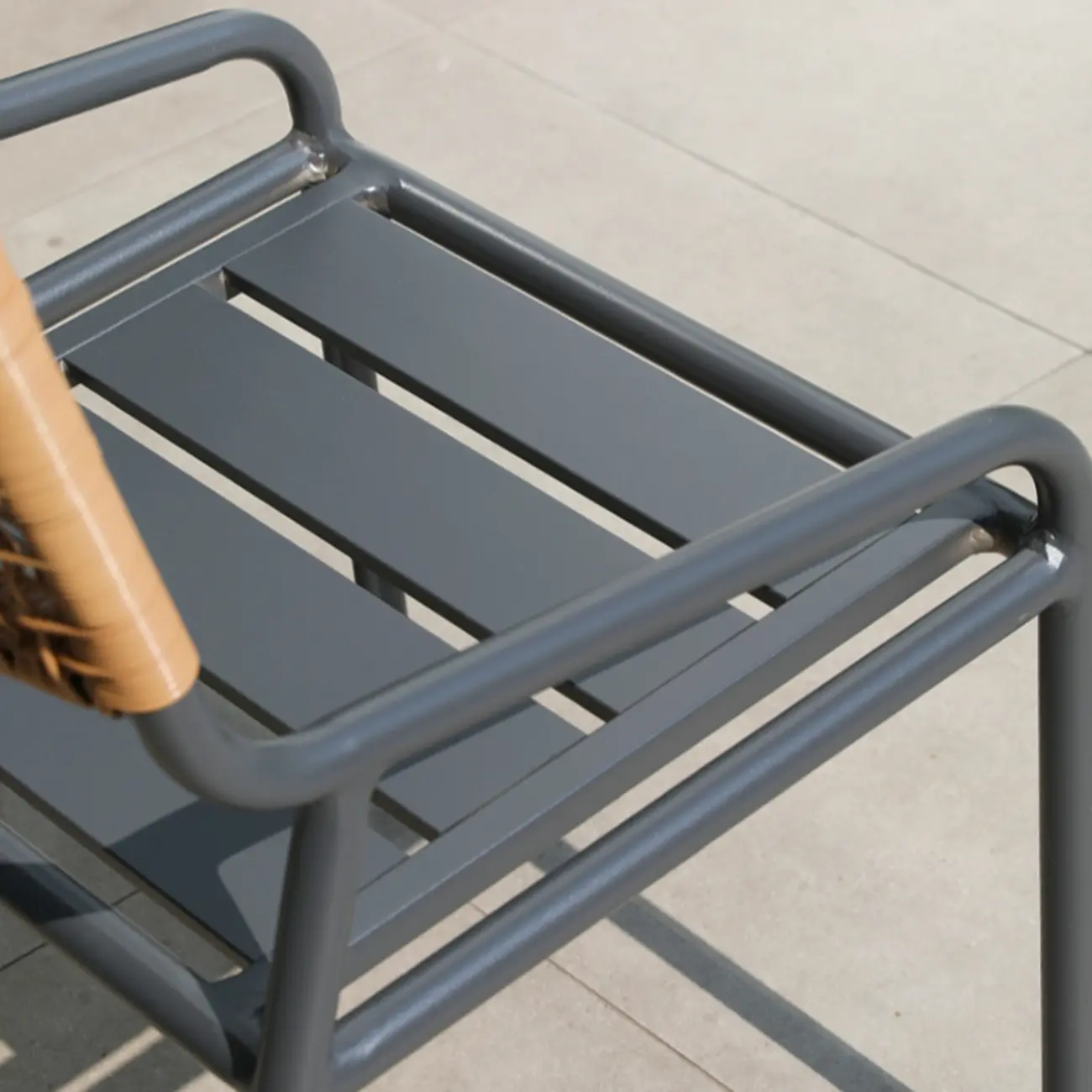 Outdoor Patio Dining Set Grey Sintered Stone Bistro Table Image - 11 | homeyfad