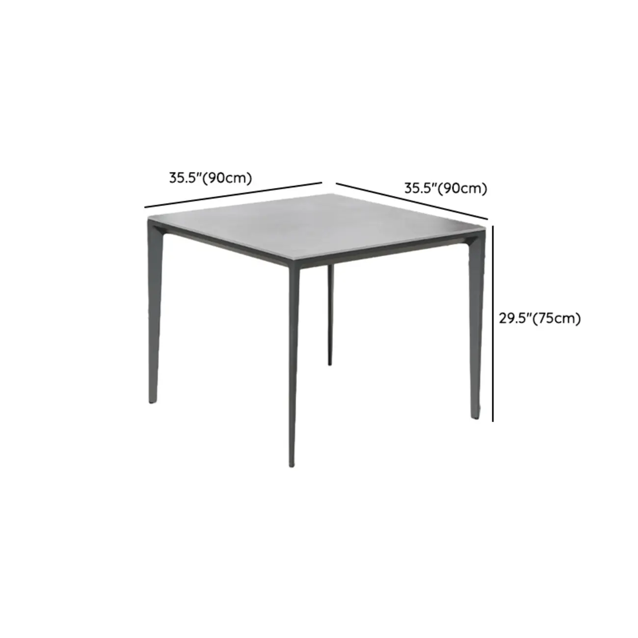 Outdoor Patio Dining Set Grey Sintered Stone Bistro Table #size | homeyfad