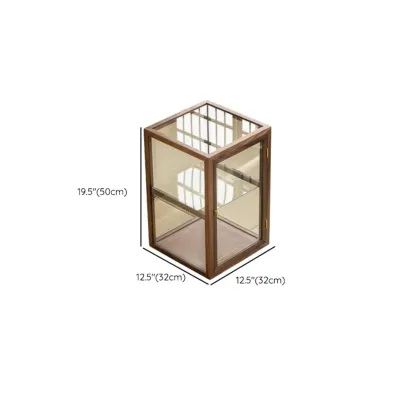 Wooden Tabletop Display Cabinet Glass Doors #size