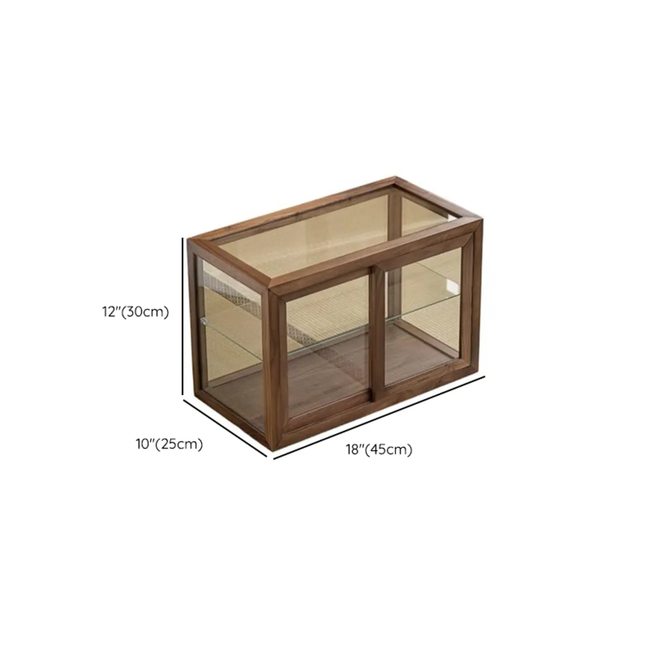 Wooden Tabletop Display Cabinet Glass Doors Image - 15 | homeyfad