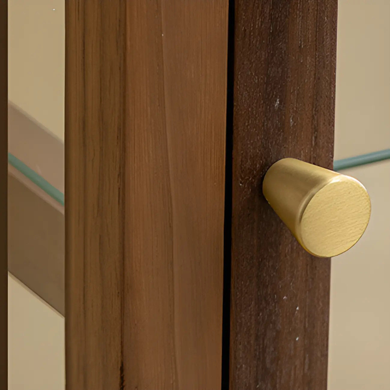 Modern Brown Wood Curio Cabinet with Glass Shelves Image - 9 | homeyfad