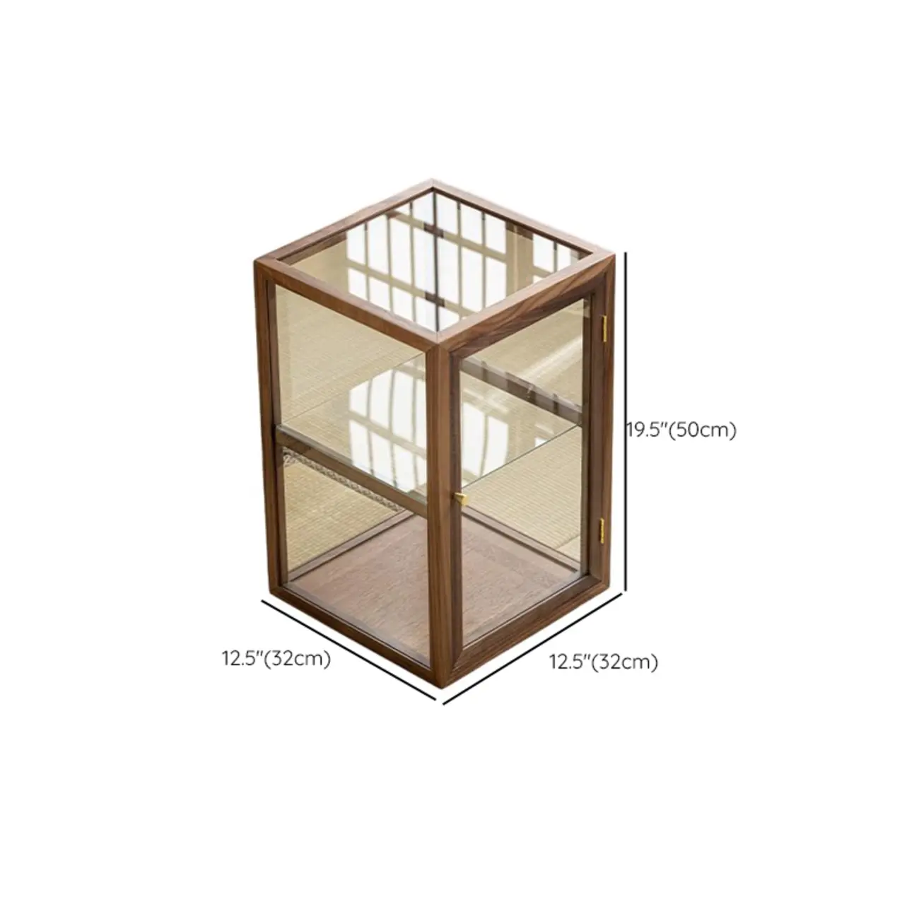 Modern Brown Wood Curio Cabinet with Glass Shelves #size | homeyfad