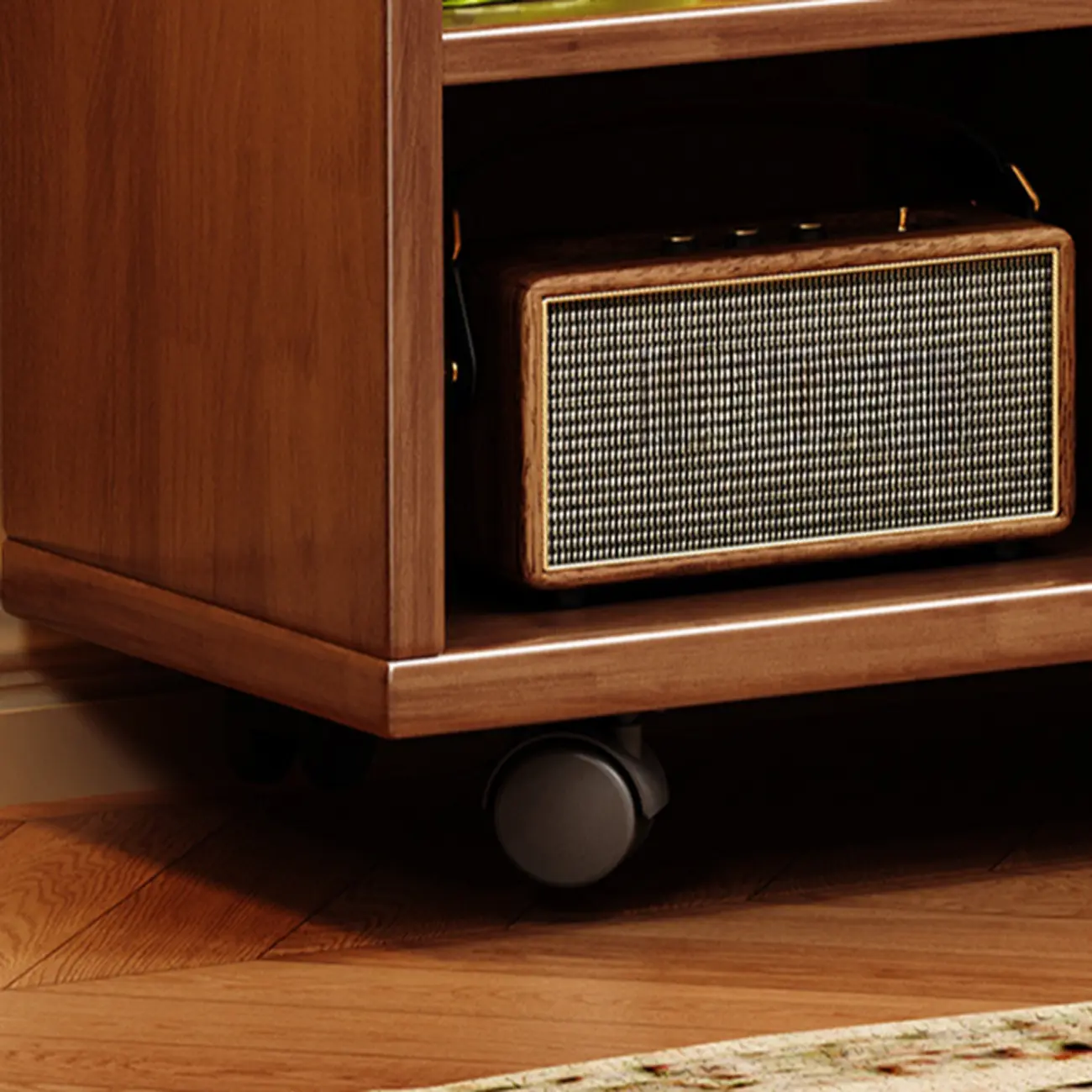 Short Wooden 5-Shelf Closed Back Mobile Bookcase Image - 12 | homeyfad