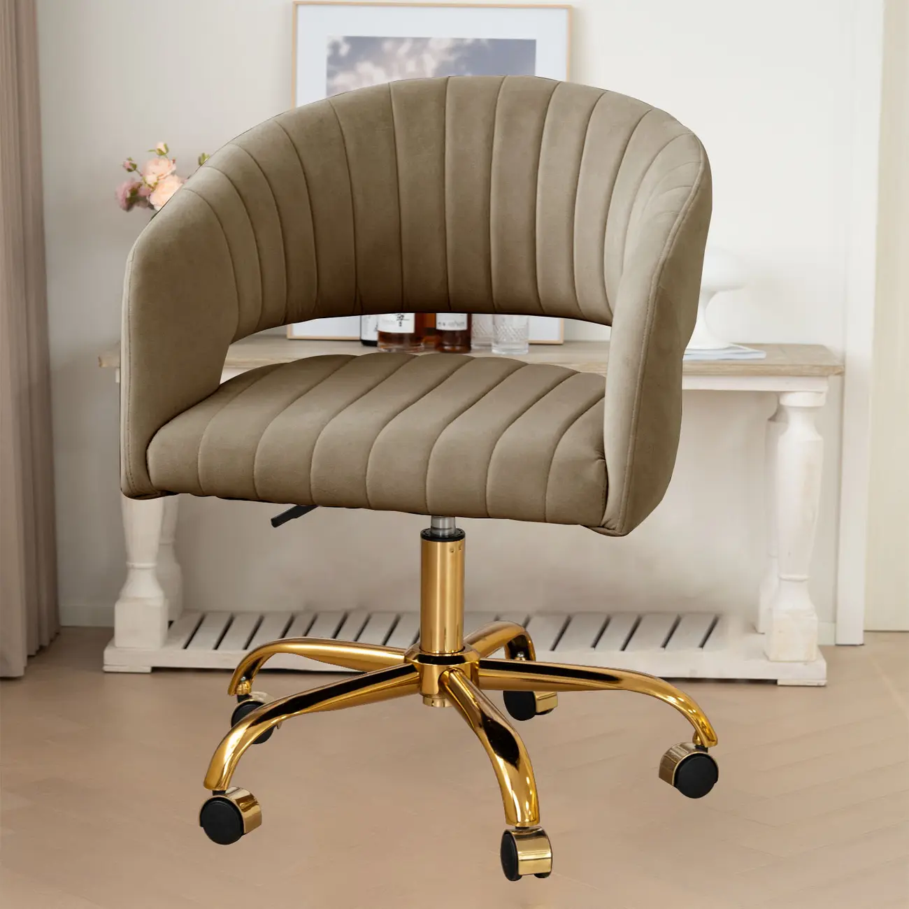 Modern Minimalist Fabric Ergonomic Swivel Office Chair Image - 3 | homeyfad