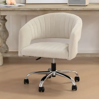 Modern Minimalist Fabric Ergonomic Swivel Office Chair Image - 9