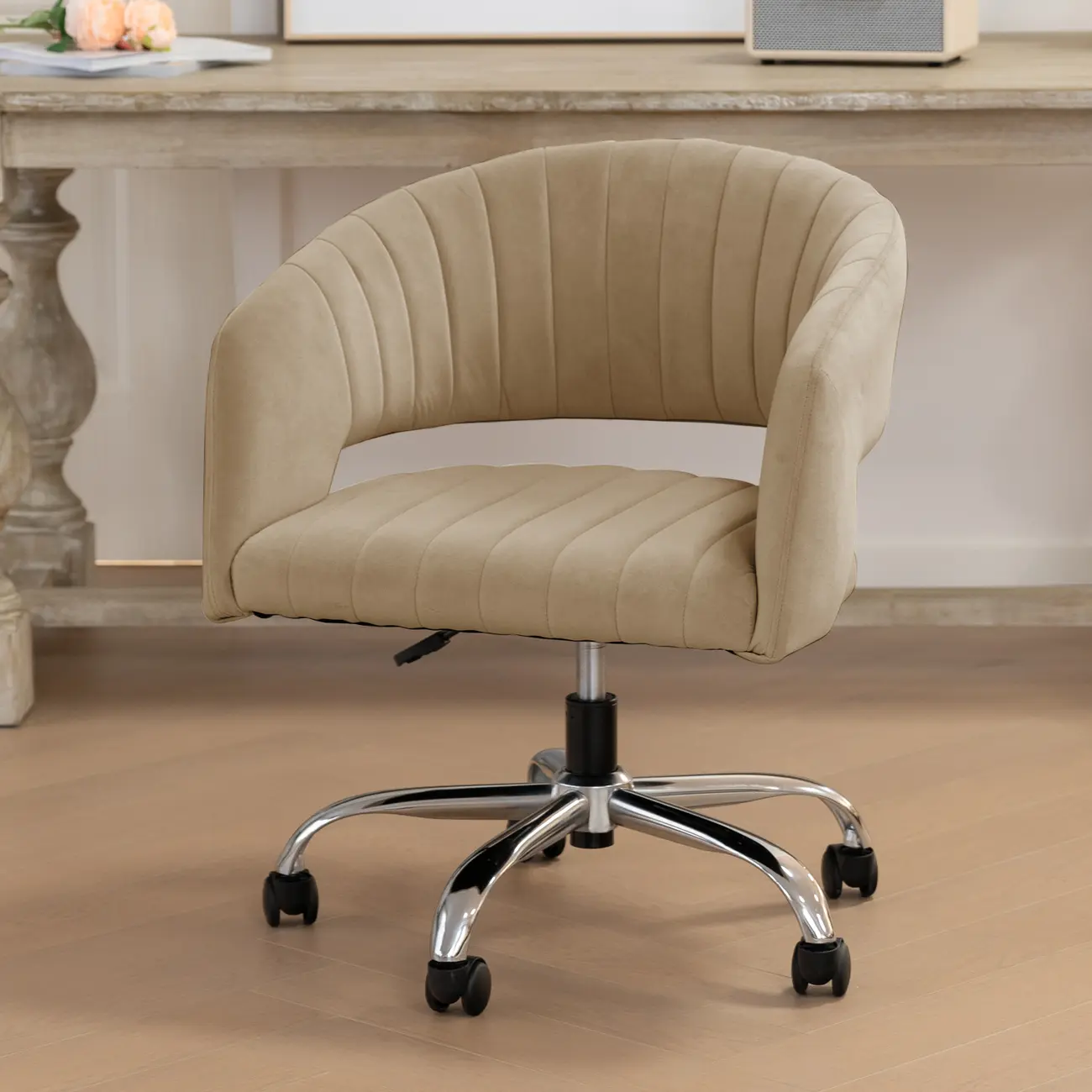Modern Minimalist Fabric Ergonomic Swivel Office Chair Image - 11 | homeyfad