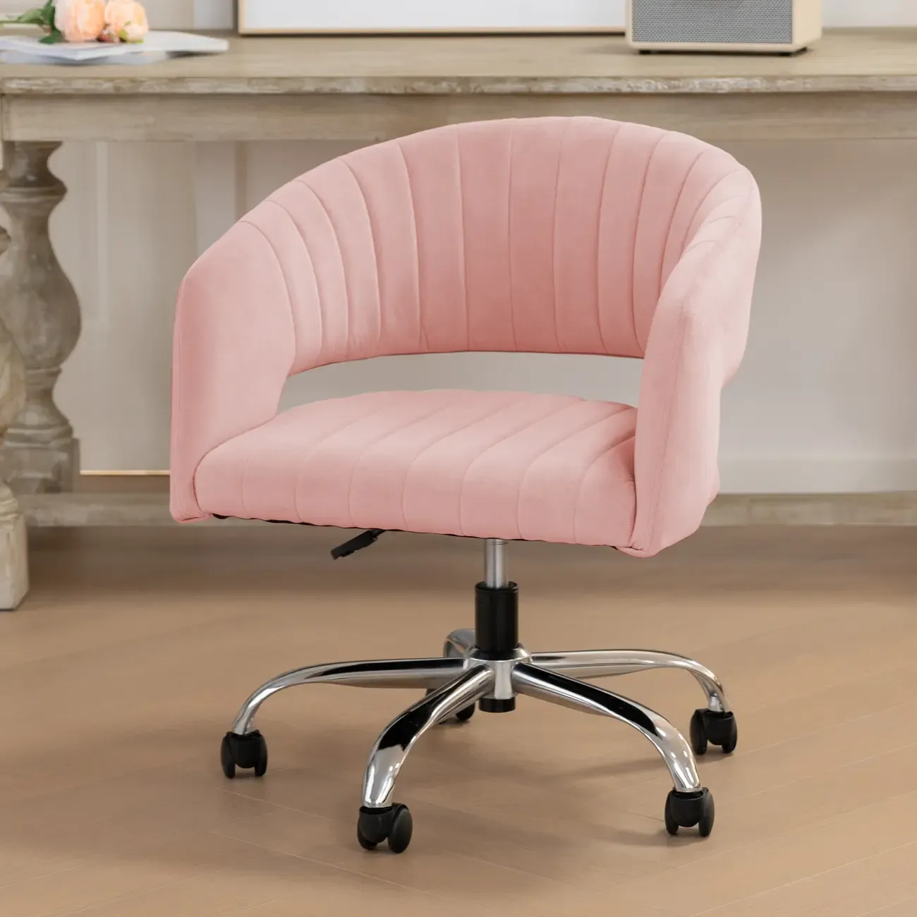 Modern Minimalist Fabric Ergonomic Swivel Office Chair Image - 13