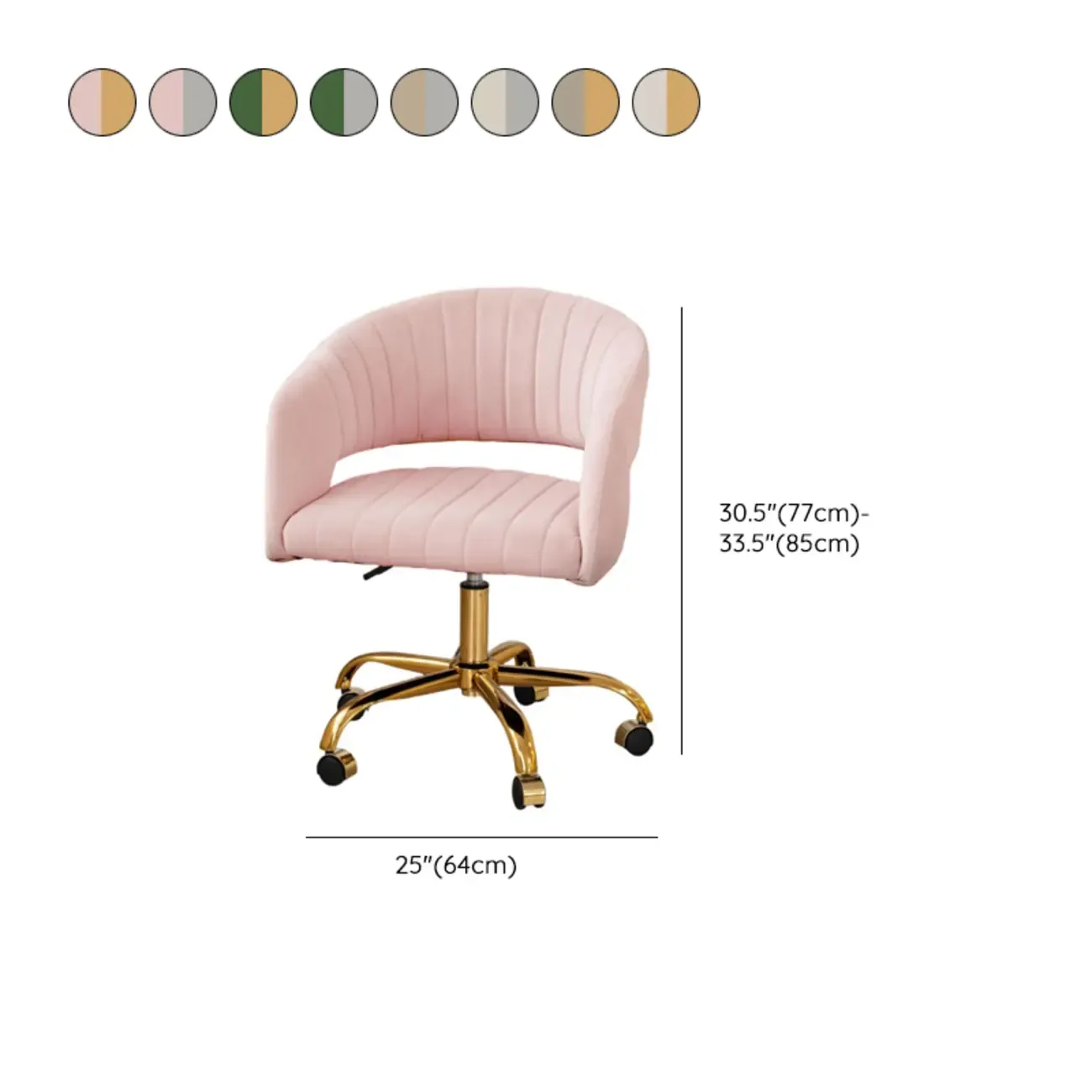 Modern Minimalist Fabric Ergonomic Swivel Office Chair #size