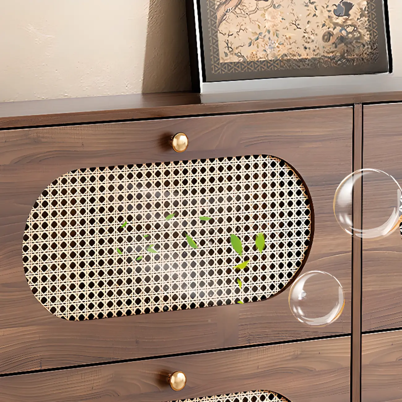 Bohemian Slim Brown Drop-Front Wood Shoe Cabinet Image - 22 | homeyfad