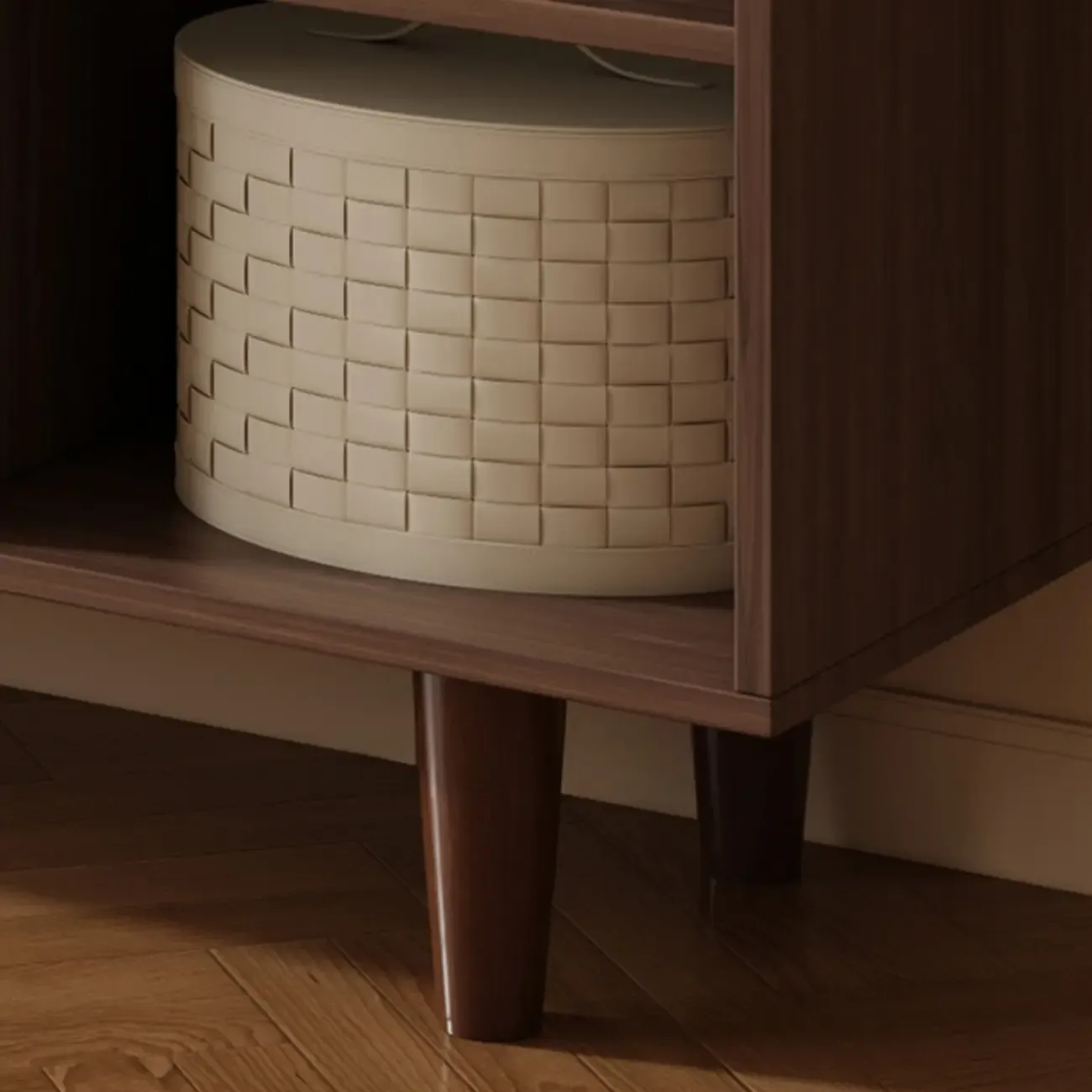 Wide 7-Shelf Modern Wooden Nut-Brown Open Bookcase Image - 20