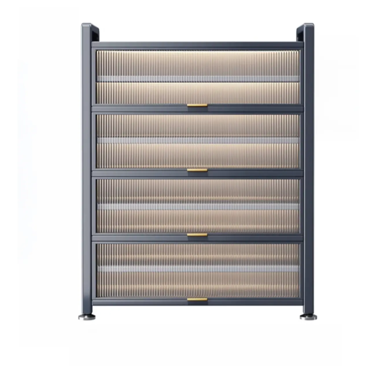 Adjustable Flip-up Door Gun Gray Metal Storage Shoe Rack Image - 9 | homeyfad