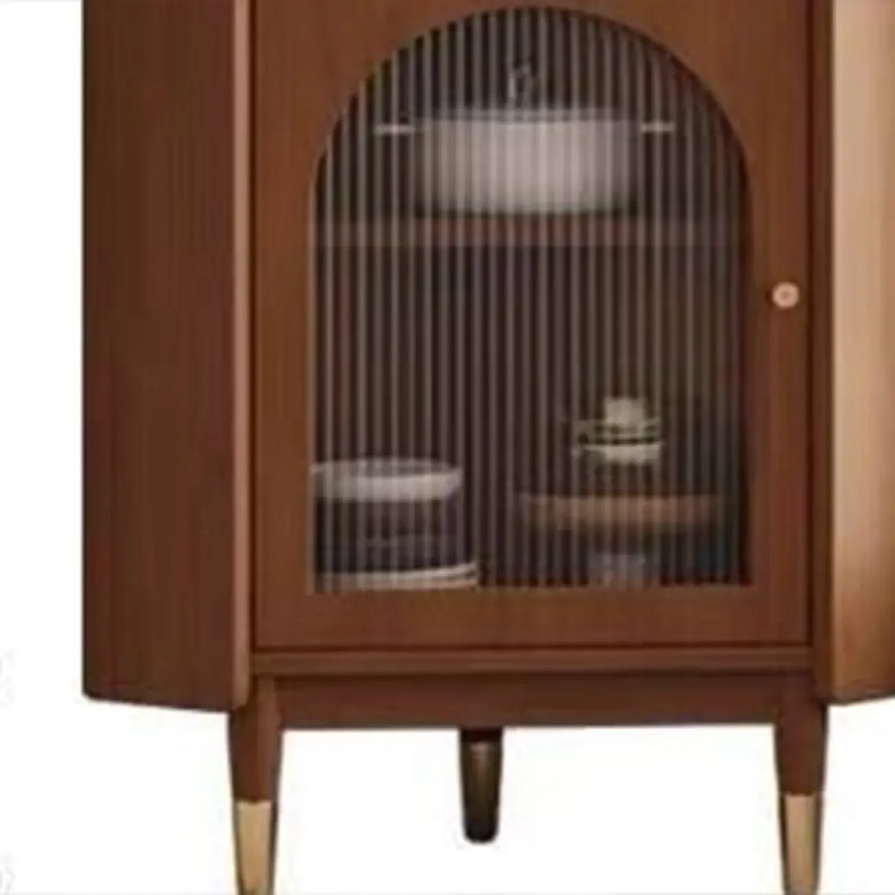 Tall Wooden 5-Tier Open Storage Display Buffet Cabinet Image - 6