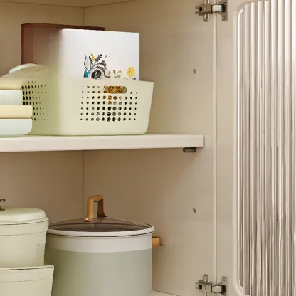 Freestanding Wooden Open Display Buffet Cabinet with Drawer Image - 11