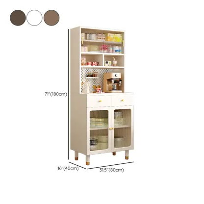 Freestanding Wooden Open Display Buffet Cabinet with Drawer Image - 14