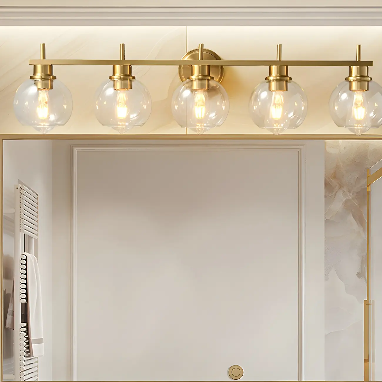 Brass Globe Vanity Light Modern Style for Bathroom Image - 1 | homeyfad
