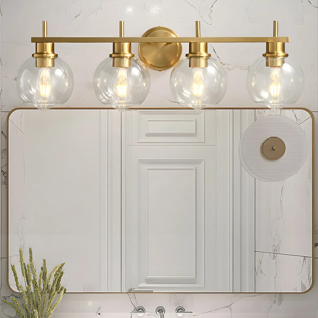Brass Globe Vanity Light Modern Style for Bathroom Image - 4 | homeyfad