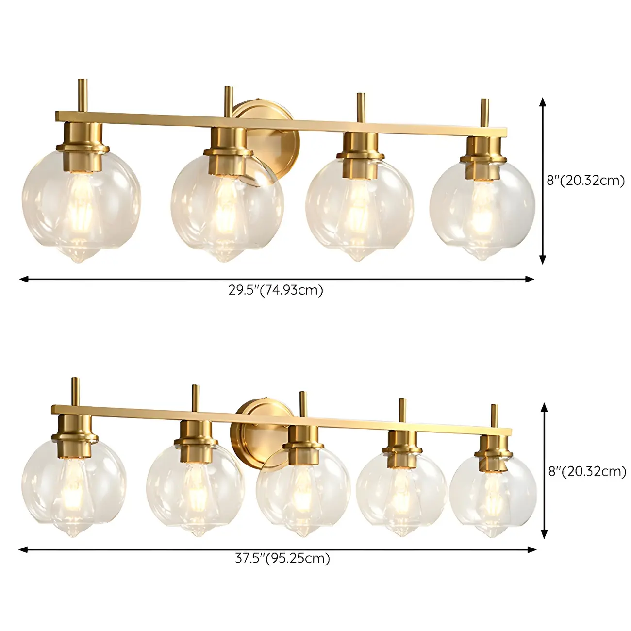 Brass Globe Vanity Light Modern Style for Bathroom Image - 6 | homeyfad